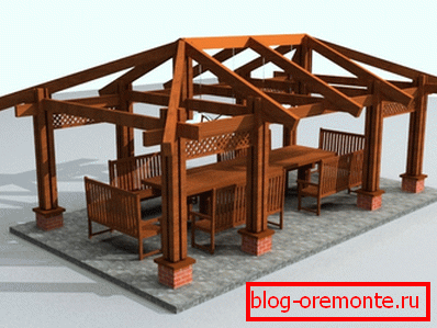 Projekat gazebo sa hiper krovom
