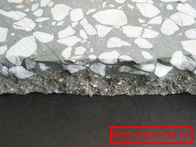Beton sa mramornim rubovima. Beton sa mramornim rubovima.