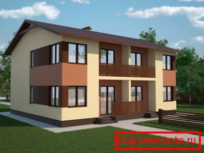 Na slici - projekat kuće za dve porodice. Na slici - projekat kuće za dve porodice.